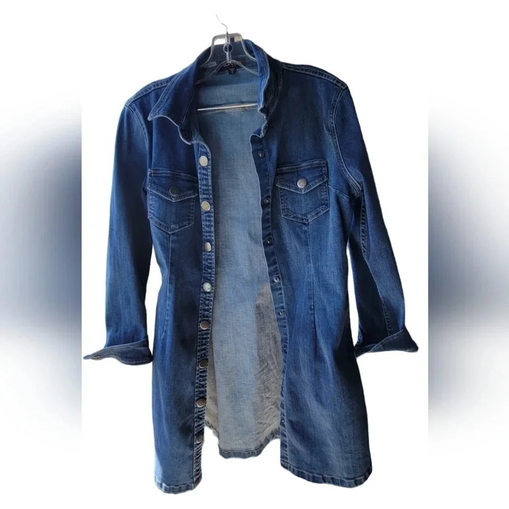 Velvet Heart Snap Long Sleeve Jean Dress  Small - Picture 3 of 16